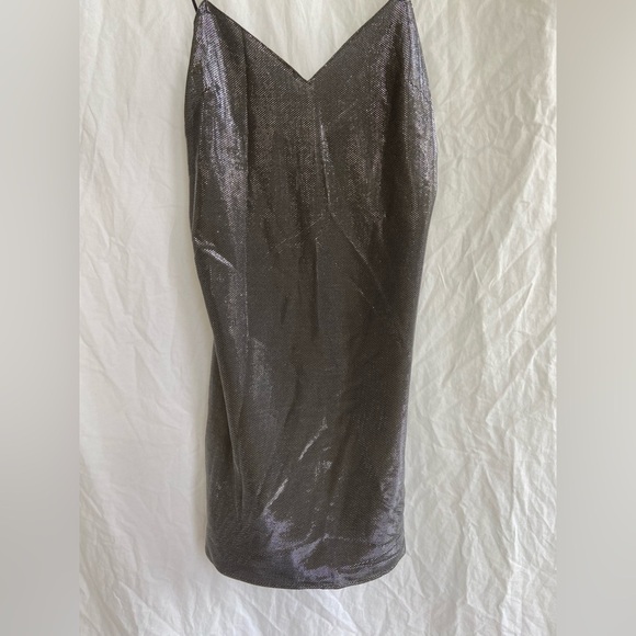 Zara Slip On Dress Party Sparkle Metal Silver New Years Size Medium NEW - Picture 10 of 16